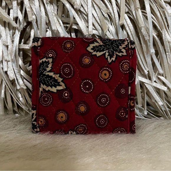 Vintage VERA BRADLEY Red Coin 1999 Retired Square Velcro Wallet Blue Floral - Picture 4 of 13